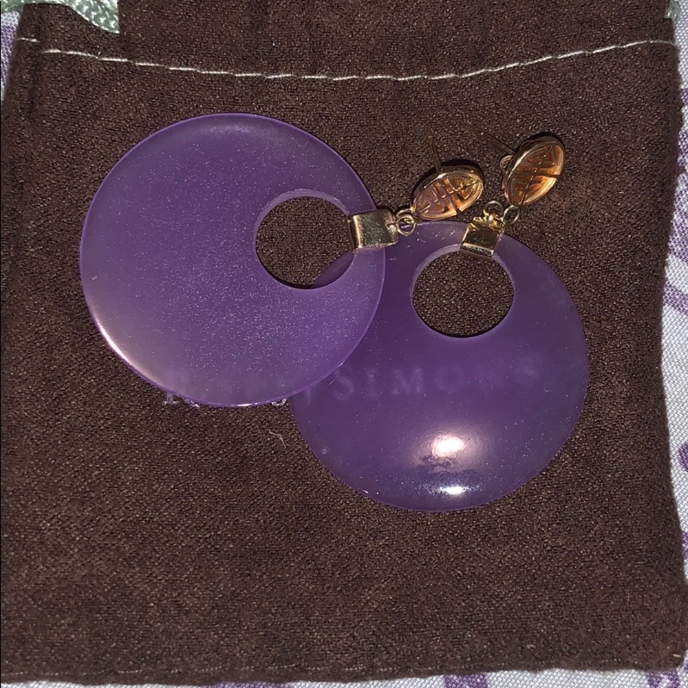 Purple Hoop Earring